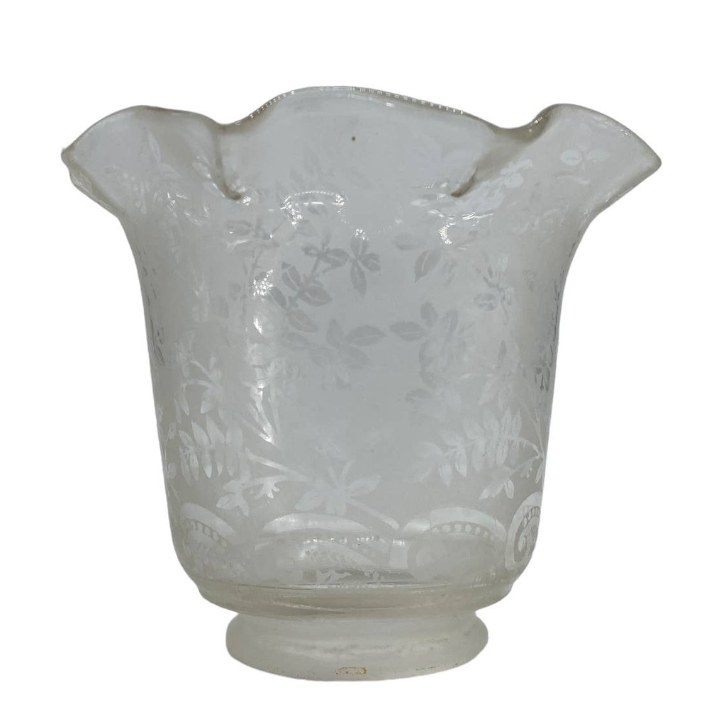 Single Frosted Glass Ruffle Edge Floral Design Light Shade Lamp Chandelier